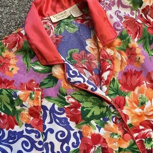 VICTORIA'S SECRET Women's M/L Sleep Shirt Floral VTG Gold Label Pajamas
